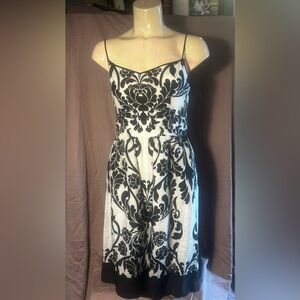 Ann Taylor Black and White Midi Dress